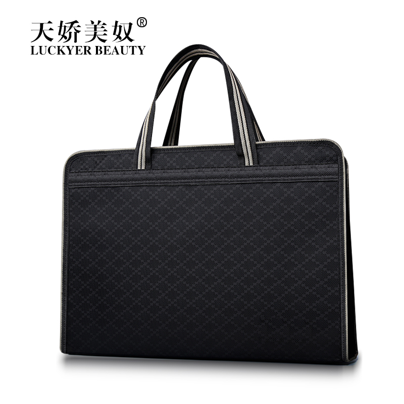 【顺丰配送】帆布加厚拉链袋公文包手提资料包男公文袋手提包NB160329-1H