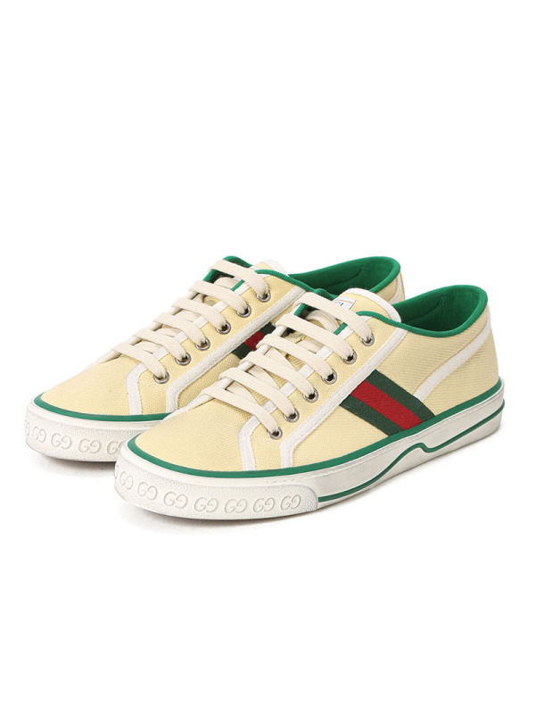 古驰GUCCI Tennis 1977 帆布鞋 经典织带织物606111 男士帆布鞋休闲鞋