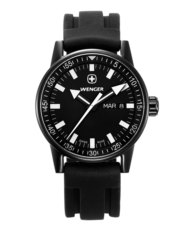 威戈Wenger中性男女手表硅胶表带时尚潮流简约休闲运动防水中性石英表 男女表 70175