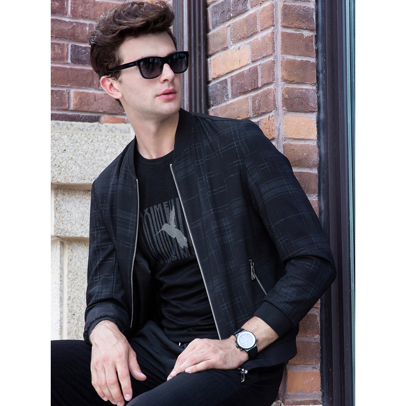 恒源祥男士夹克春季休闲夹克衫宽松外套男装休闲上衣服青年男装