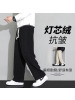 秋季灯芯绒裤子男宽松型直筒休闲裤潮流高街大码阔腿卫裤