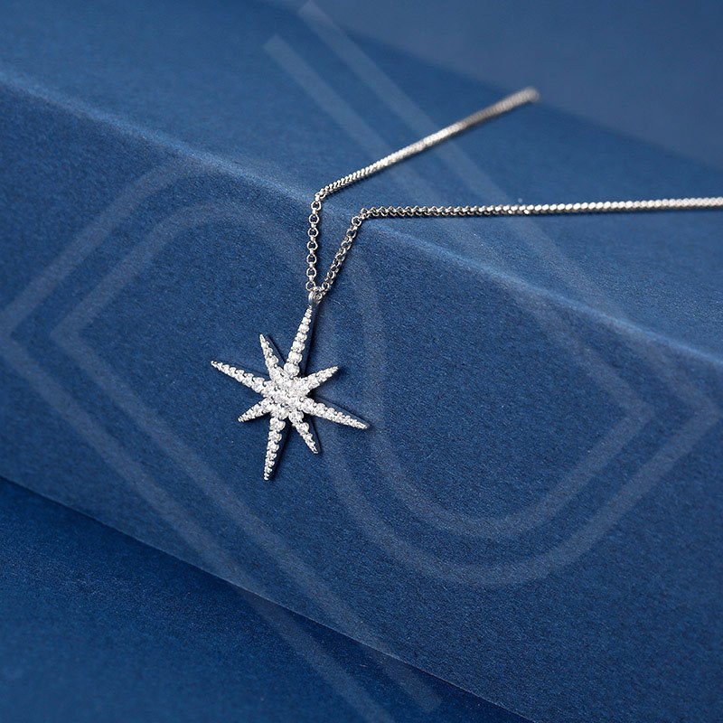 自营新品apmmonaco杨幂赵丽颖baby明星同款银镶晶钻流星项链吊坠女