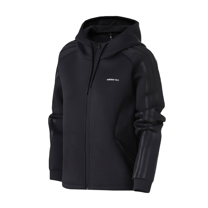 【自营】adidas阿迪达斯NEO女装外套夹克修身休闲运动服DX0039 L DX0039黑色