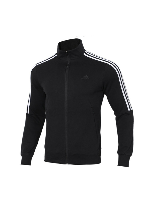 阿迪达斯运动服春季男子休闲针织上衣立领夹克外套-DW4598