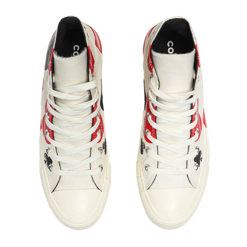 CONVERSE男鞋女鞋帆布鞋新款扑克印花高帮街头休闲运动鞋166463C