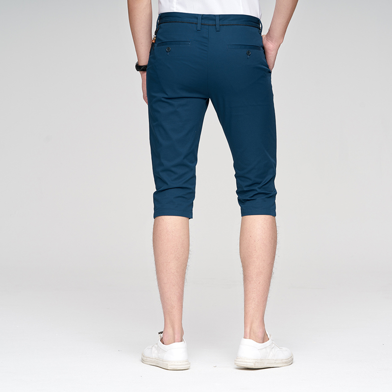 才子男装2018夏季新款男士青年休闲时尚直筒7分裤长裤修身男裤潮