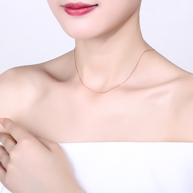 周六福(ZHOULIUFU) 珠宝18K金项链女士款玫瑰金十字链KI053613