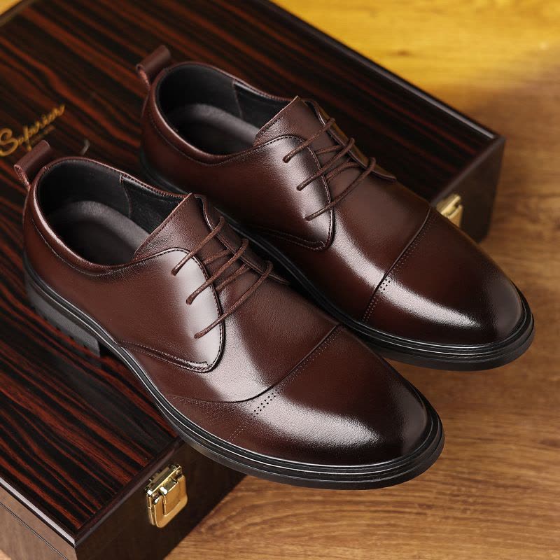 皮鞋男士新款真皮商务皮鞋英伦时尚上班工作鞋正装结婚皮SJ图片