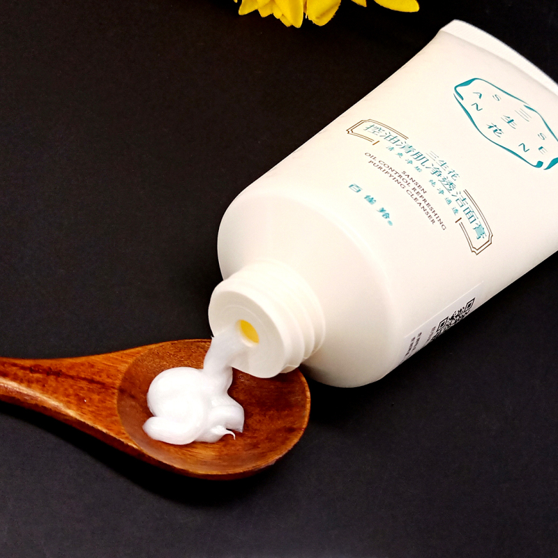 百雀羚三生花洗面奶控油清肌净透洁面膏乳控油平衡深层清洁毛孔女混和性或油性肤质