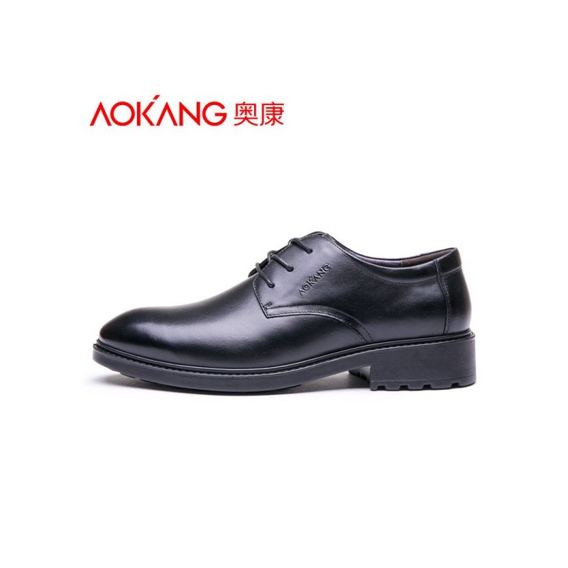 奥康(AOKANG)男鞋春秋正品单鞋系带商务休闲鞋男式皮鞋单鞋子