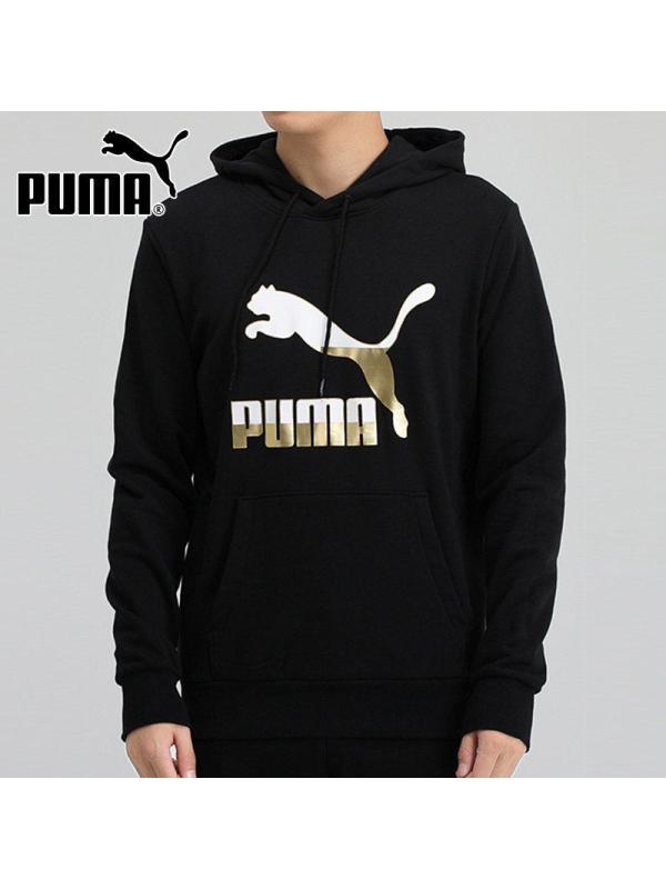 puma彪马卫衣男装2020秋新款连帽运动服黑色套头衫599300-51