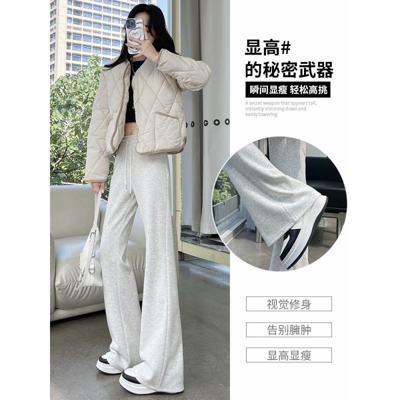 美式微喇运动裤女2025新款春秋款高腰显瘦马蹄裤休闲小个子喇叭裤