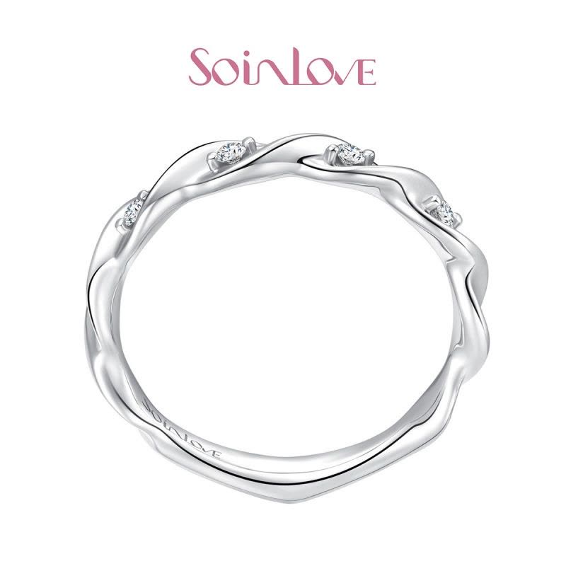 Soinlove 绣球花系列铂金钻石戒指 钻戒女 送礼推荐VU65图片