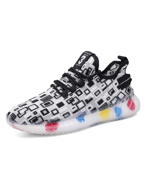 Ceba个性男鞋2021夏季新款潮流时尚透气飞织椰子鞋休闲轻便跑步运动鞋