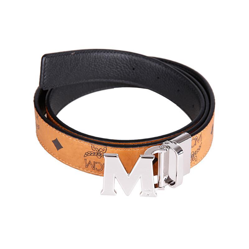 MCM 女士涂层帆布/皮革双面板扣式腰带 MYB6AVC10