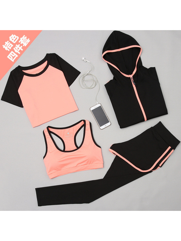 CeenBulled瑜伽服女2022春夏新款上衣修身显瘦健身房跑步专业运动套装五件套