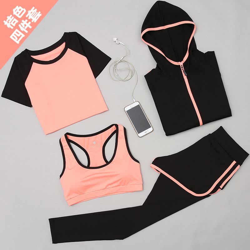 CeenBulled瑜伽服女2022春夏新款上衣修身显瘦健身房跑步专业运动套装五件套图片