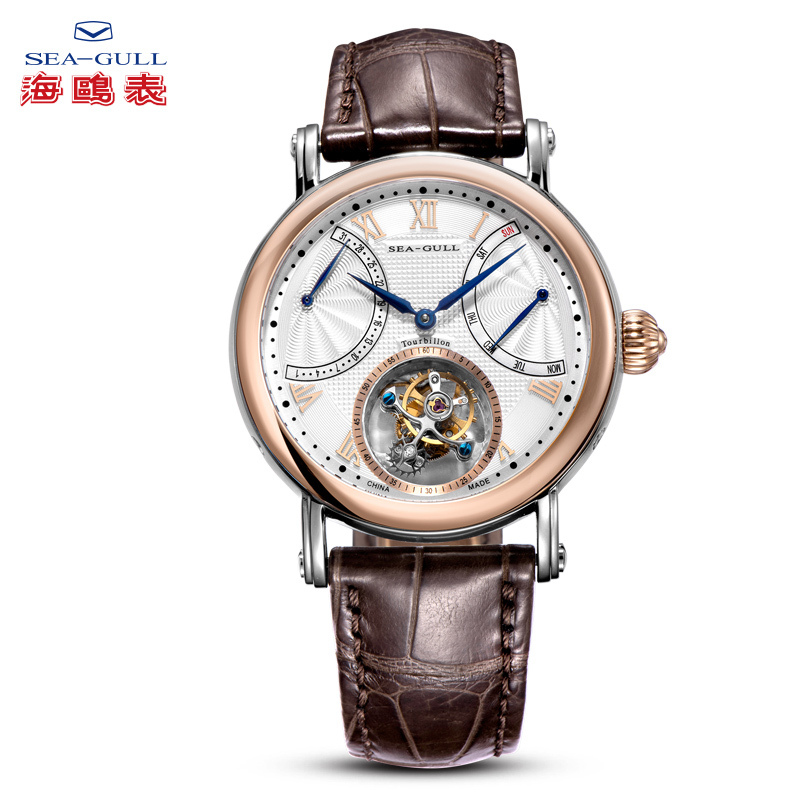 海鸥表seagull海鸥手表男士陀飞轮双飞返商务男表休闲