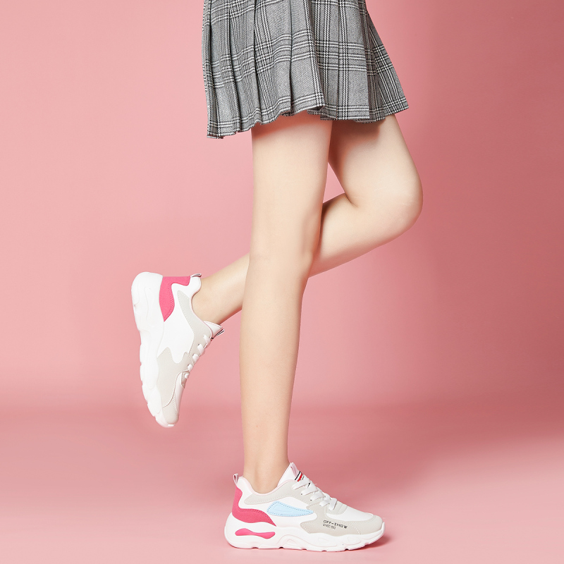 图思龙女生拼色厚底运动休闲鞋老爹鞋女鞋