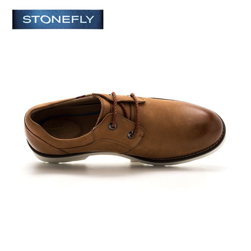 斯通富来STONEFLY牛皮尖头低跟套脚绑带春单鞋男图片