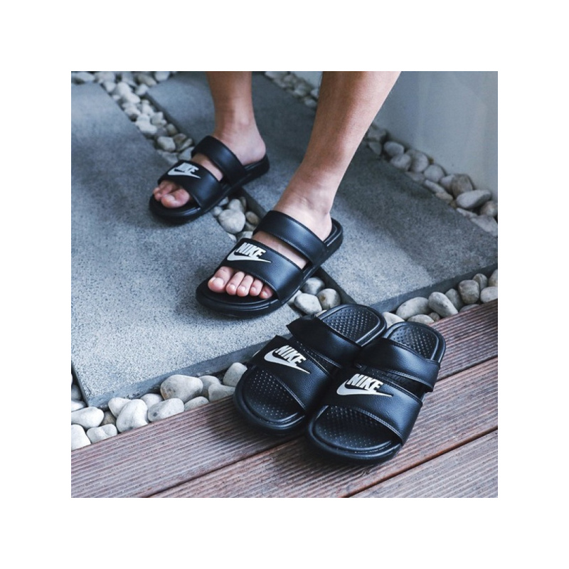 nike耐克男女中性鞋黑白双绑带忍者拖鞋819717010