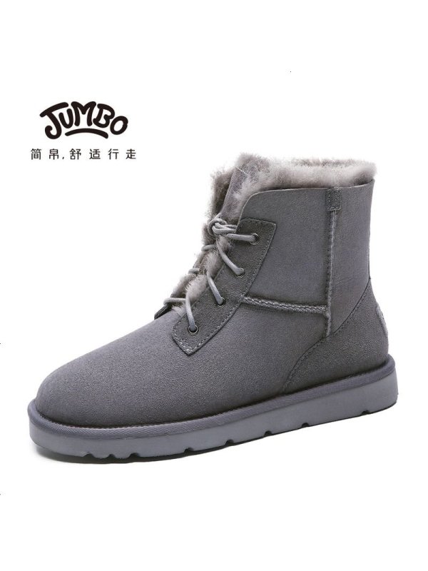 JUMBO简帛冬新品澳洲皮毛一体雪地靴马丁女靴系带运动风靴子5638