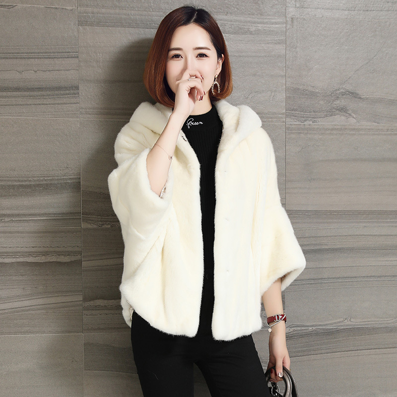 憨厚皇后2018秋冬季新款进口水貂毛皮草外套女士中长款整貂裘皮大衣75