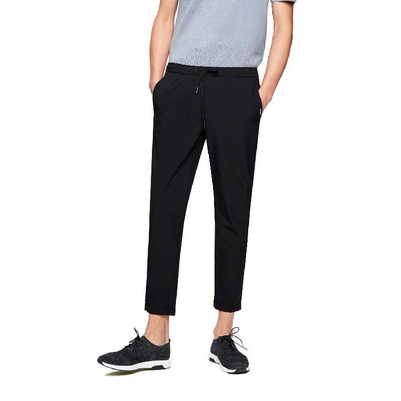 hla海澜之家简约橡筋腰休闲裤2018春季新品净色修身长裤男hkcad1e142a