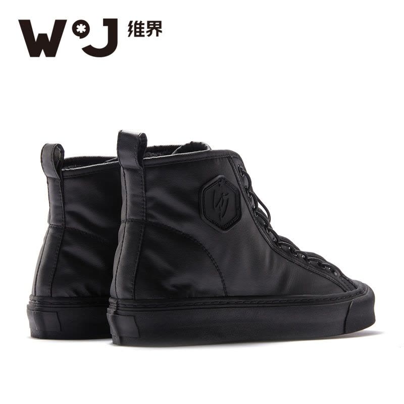 维界男鞋加绒保暖时尚高帮帆布鞋男士韩版潮流百搭青春精神小伙鞋图片