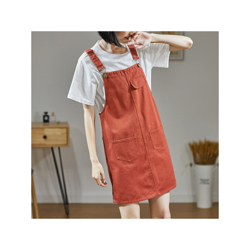 唐狮2020年春季新款半身裙女夏黑色短款背带裙韩版休闲a字短裙女