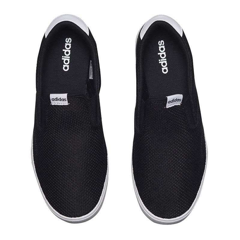 【自营】adidas阿迪达斯NEO男子板鞋帆布鞋休闲运动鞋D97256 D972561号黑色+亮白图片