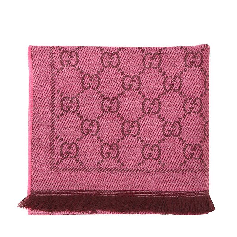 预订GUCCI\古驰 GG提花图案流苏边 围巾48*180CM图片