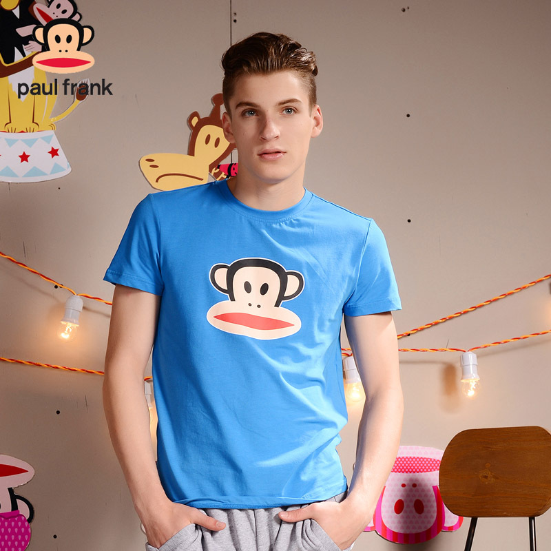 Paul Frank/大嘴猴夏装新品男款经典时尚休闲印花圆领短袖T恤潮