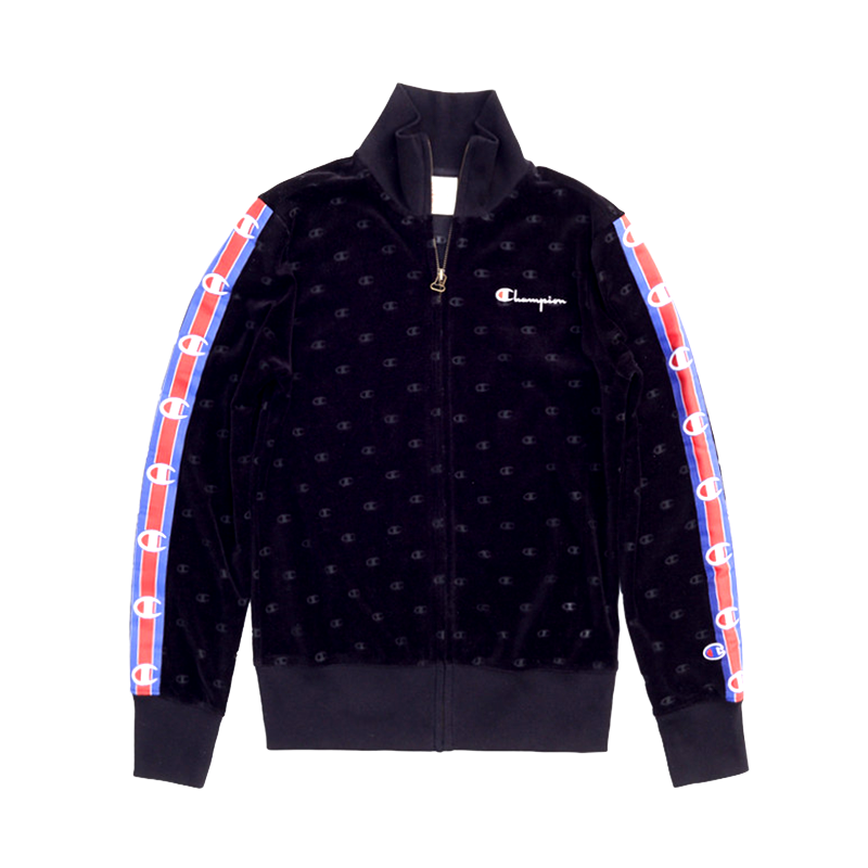 champion冠军女子premium系列印花卫衣条纹休闲运动服111046