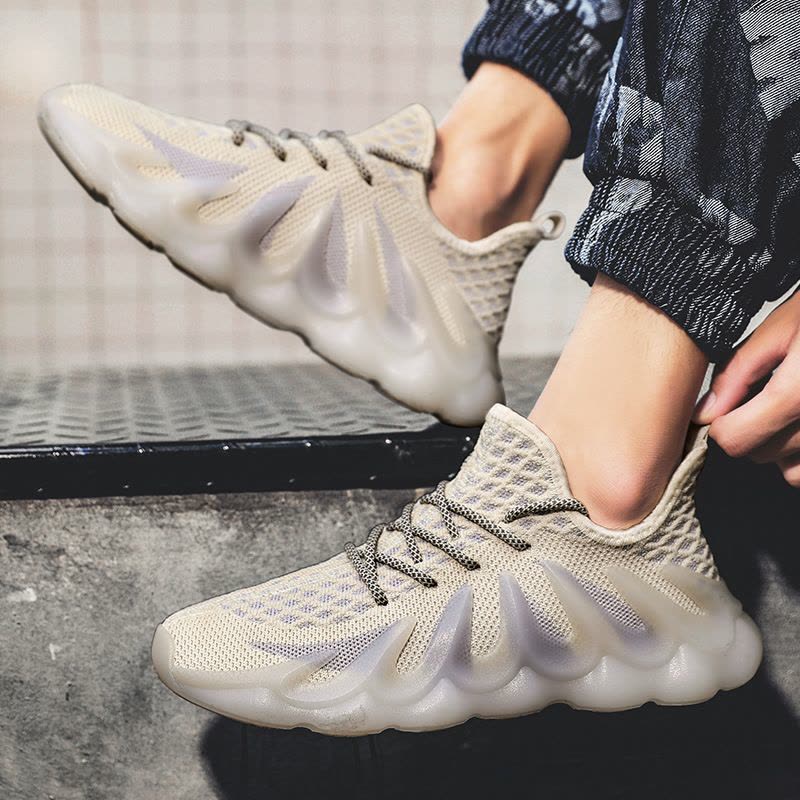 Ceba2021夏季新款火山底飞织椰子鞋潮流休闲运动鞋网面透气跑步鞋男鞋图片