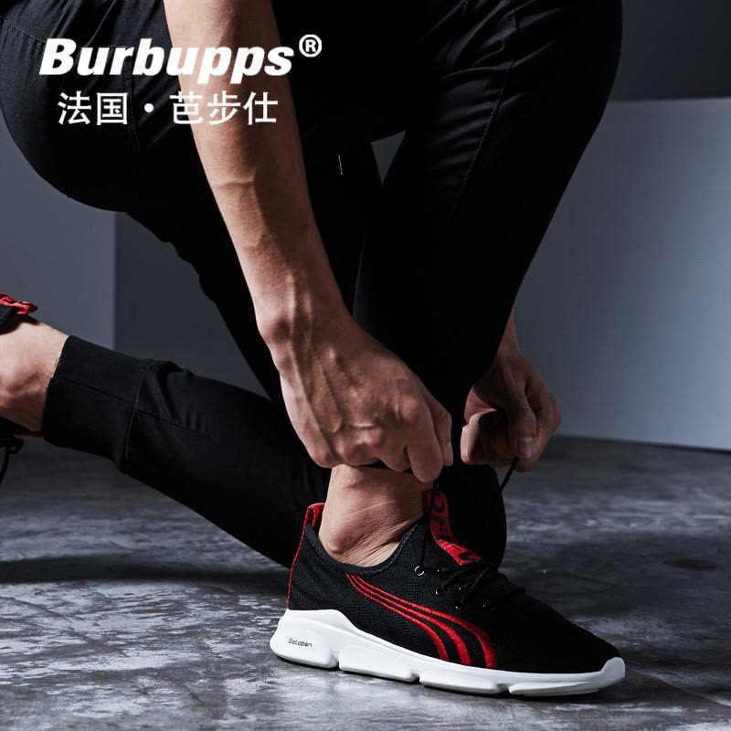 法国芭步仕(Burbupps)男鞋2019春夏新款透气休闲鞋男士运动鞋网鞋男韩版潮流百搭网面鞋子图片