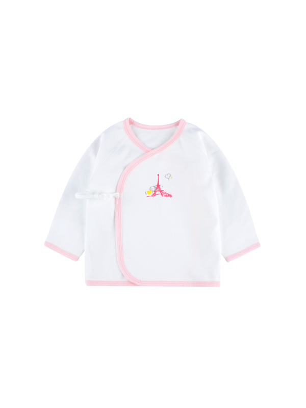 hello mika 米卡 0-6个月婴儿春秋新款上衣哈衣宝宝纯棉印花和袍上衣