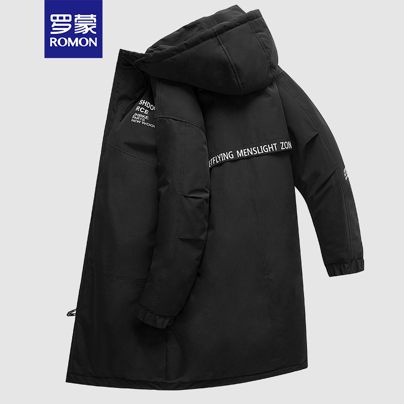 罗蒙(ROMON)冬季男士商务休闲时尚90白鸭绒羽绒服