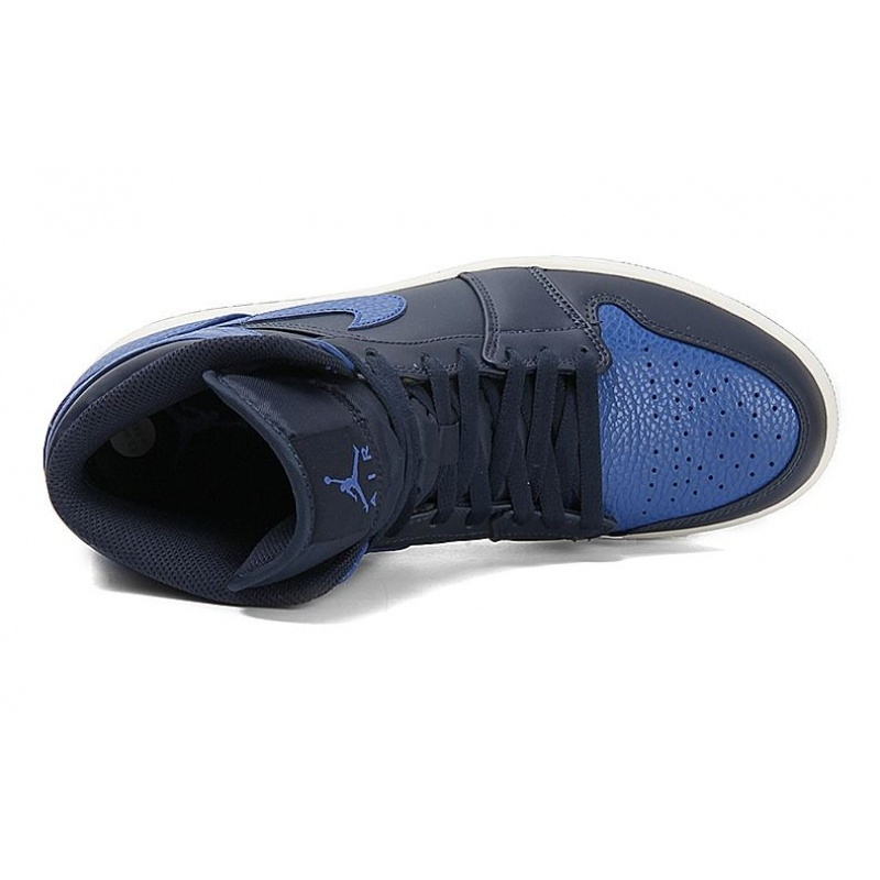 AirJordan1midAJ1中帮皇家蓝小黑蓝篮球鞋554724-412