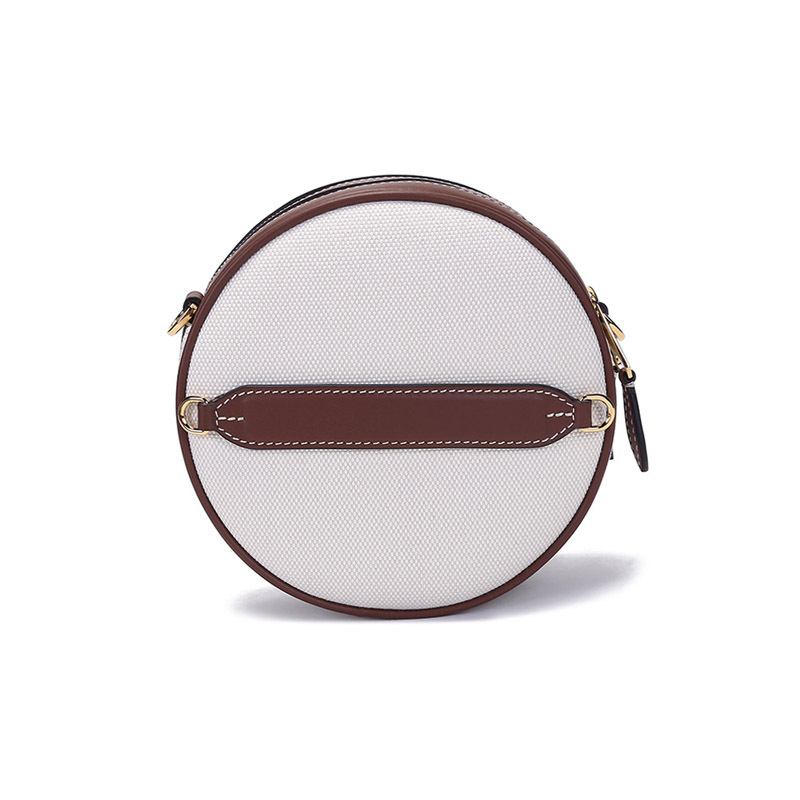 burberry 女款织物配皮圆形louise路易丝包单肩斜挎包腰包圆饼包