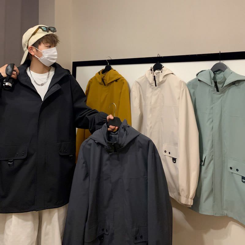 春秋新户外冲锋衣2024新款男工作服防风防水钓鱼登山服图片