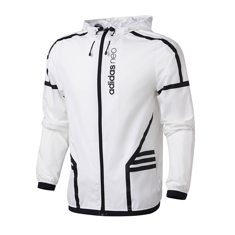 adidas阿迪达斯NEO男子外套夹克连帽休闲运动服DU8156 L DU8156白色