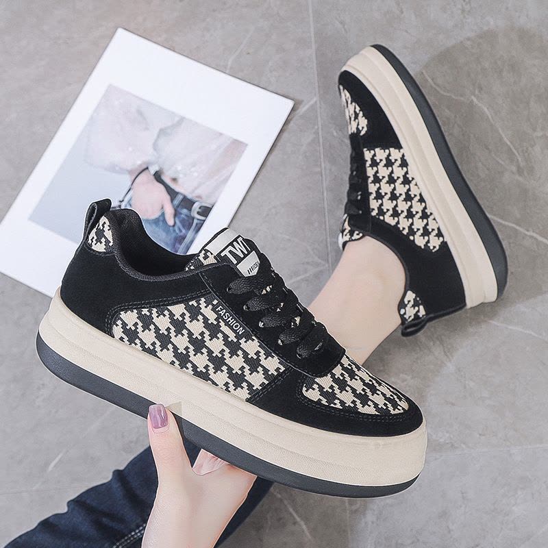 Ceen Bulled2022春季新款馒头鞋小白鞋女圆头厚底增高网格休闲板鞋女图片