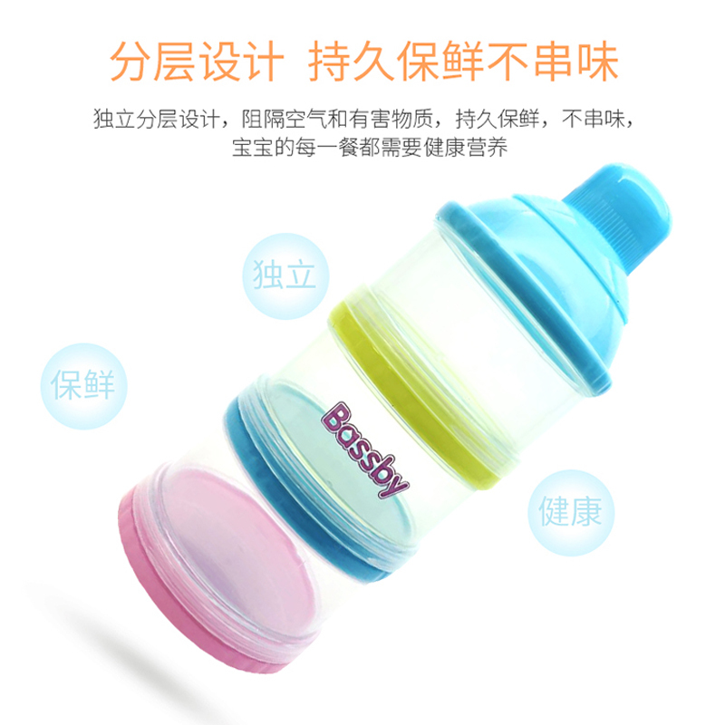 荷兰贝斯比婴儿奶粉格独立便携式三层奶粉格独立密封大容量