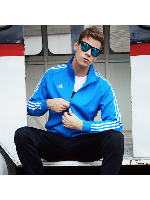 阿迪达斯跆拳道男装春季运动外套连帽防风夹克