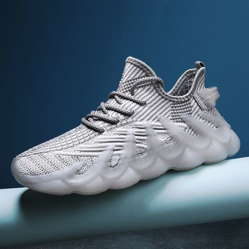 Ceba韩版潮流新款2021夏季男鞋休闲低帮纯色跑步运动鞋飞织透气椰子鞋图片