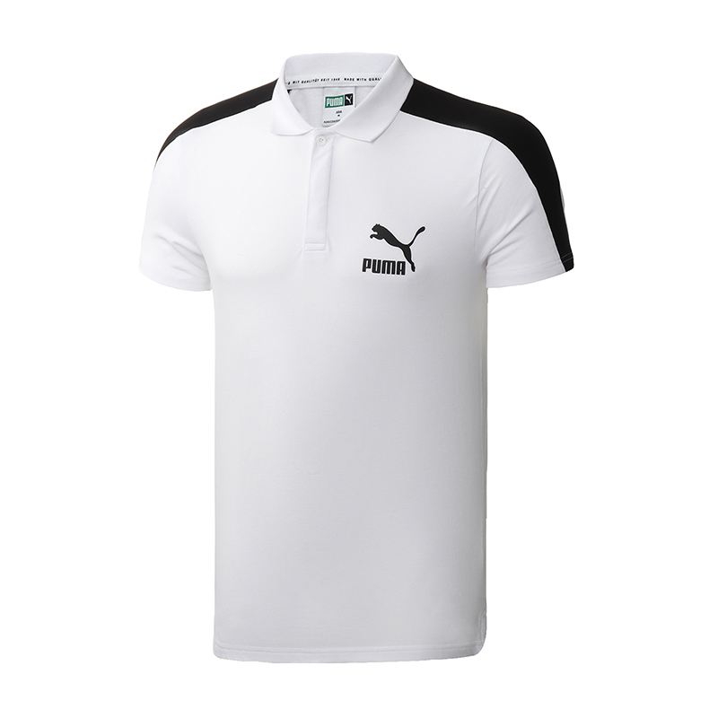 PUMA彪马男装logo款运动服休闲跑步短袖T恤polo衫598250