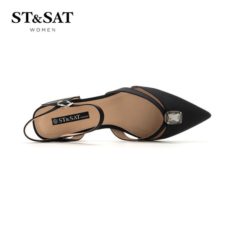 St&Sat/星期六夏季新商场同款尖头后空中跟女凉鞋SS82114401图片
