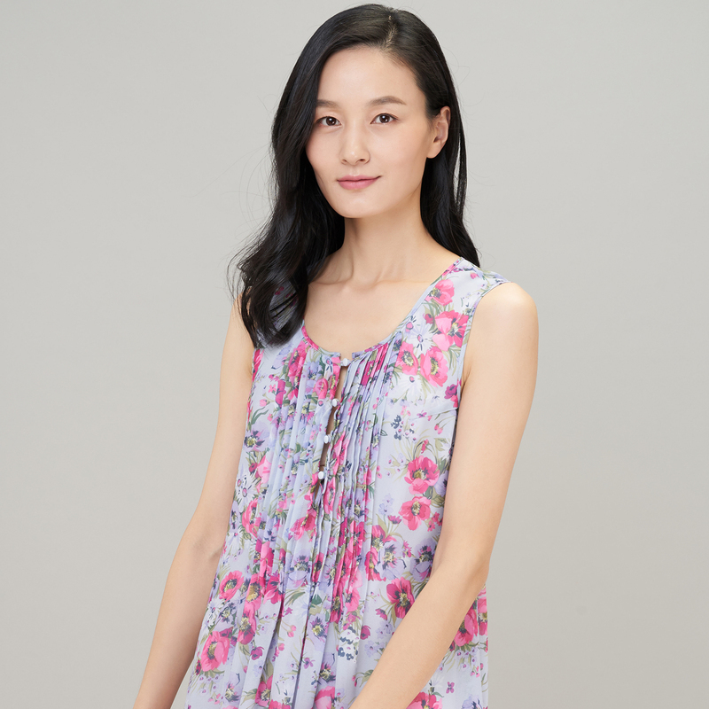 鄂尔多斯ERDOS 春夏精致印花时尚女士连衣裙
