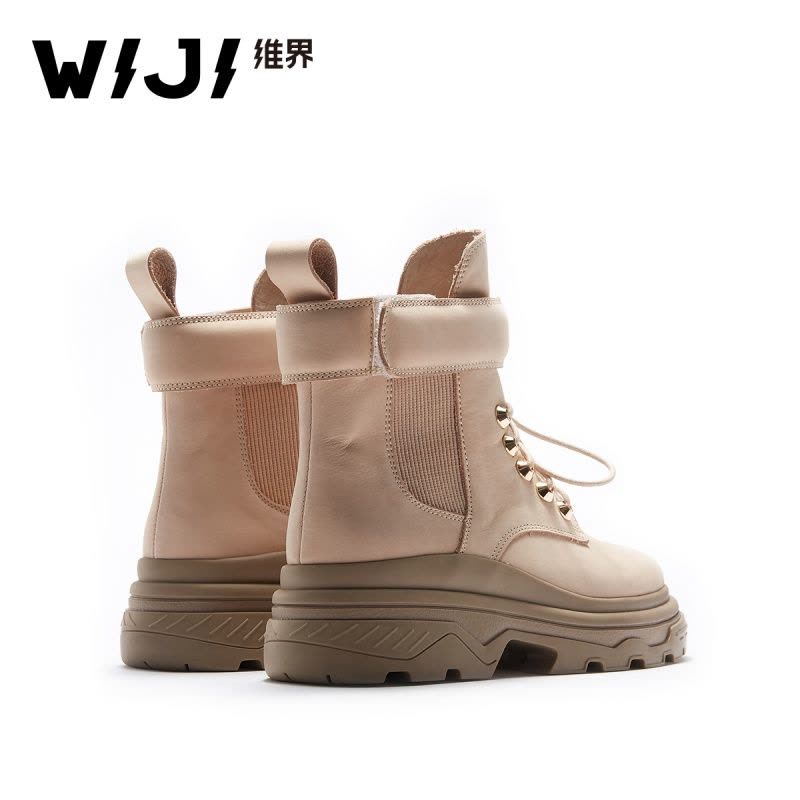 WIJI冬季新款欧美时尚休闲保暖雪地靴个性潮流纯色青春气质魅力女图片